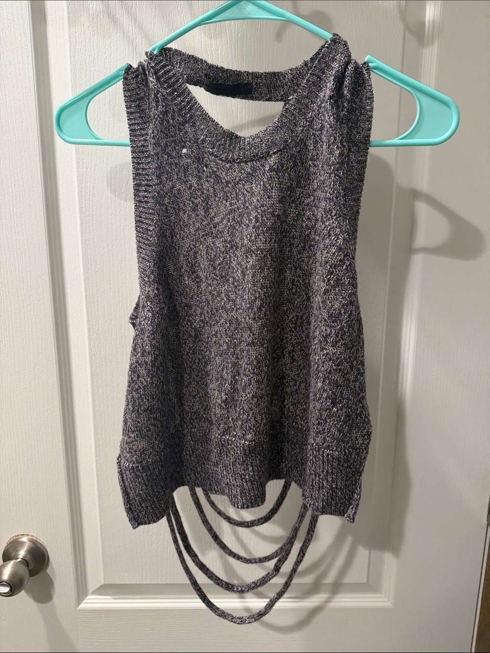Alexander Wang Charcoal Gray Sleeveless Knit Chain-Detail Tank